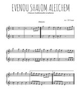 Téléchargez l'arrangement pour piano 4 mains de la partition de Evenou shalom aleichem en PDF